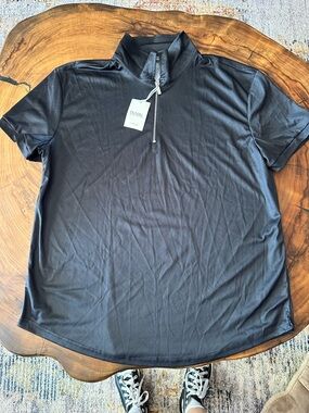 Performance Men's Black Quarter-Zip Polo and coordinating shorts